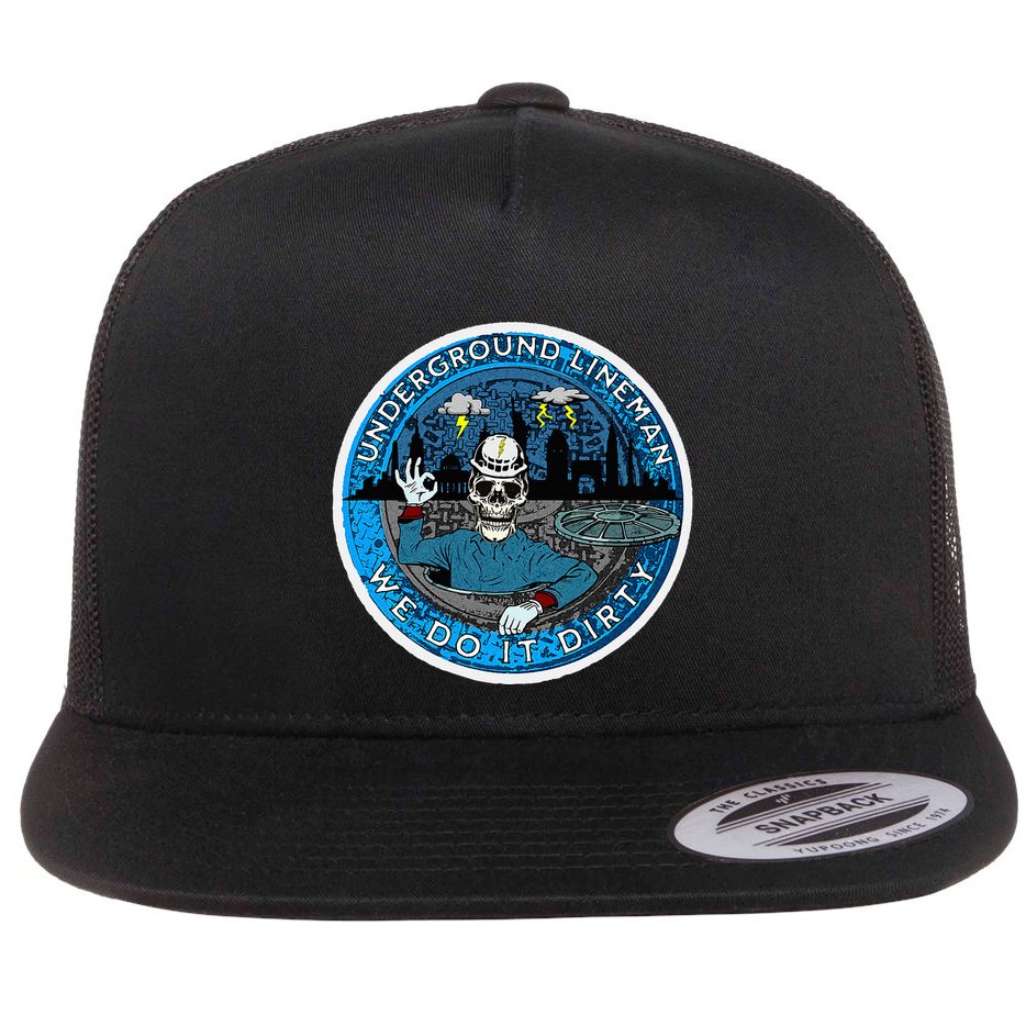 Underground Lineman Cable Splicer Flat Bill Trucker Hat