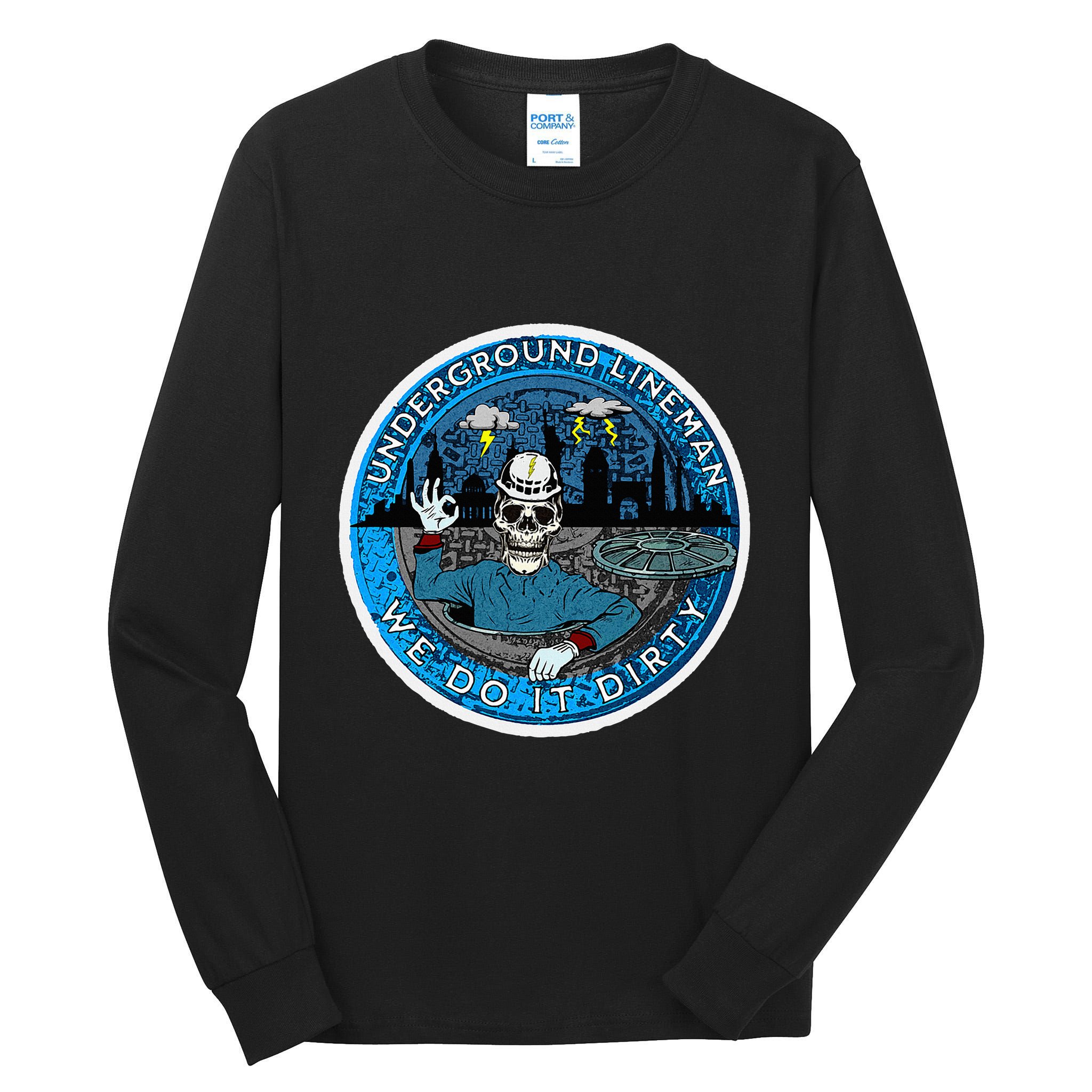 Underground Lineman Cable Splicer Tall Long Sleeve T-Shirt
