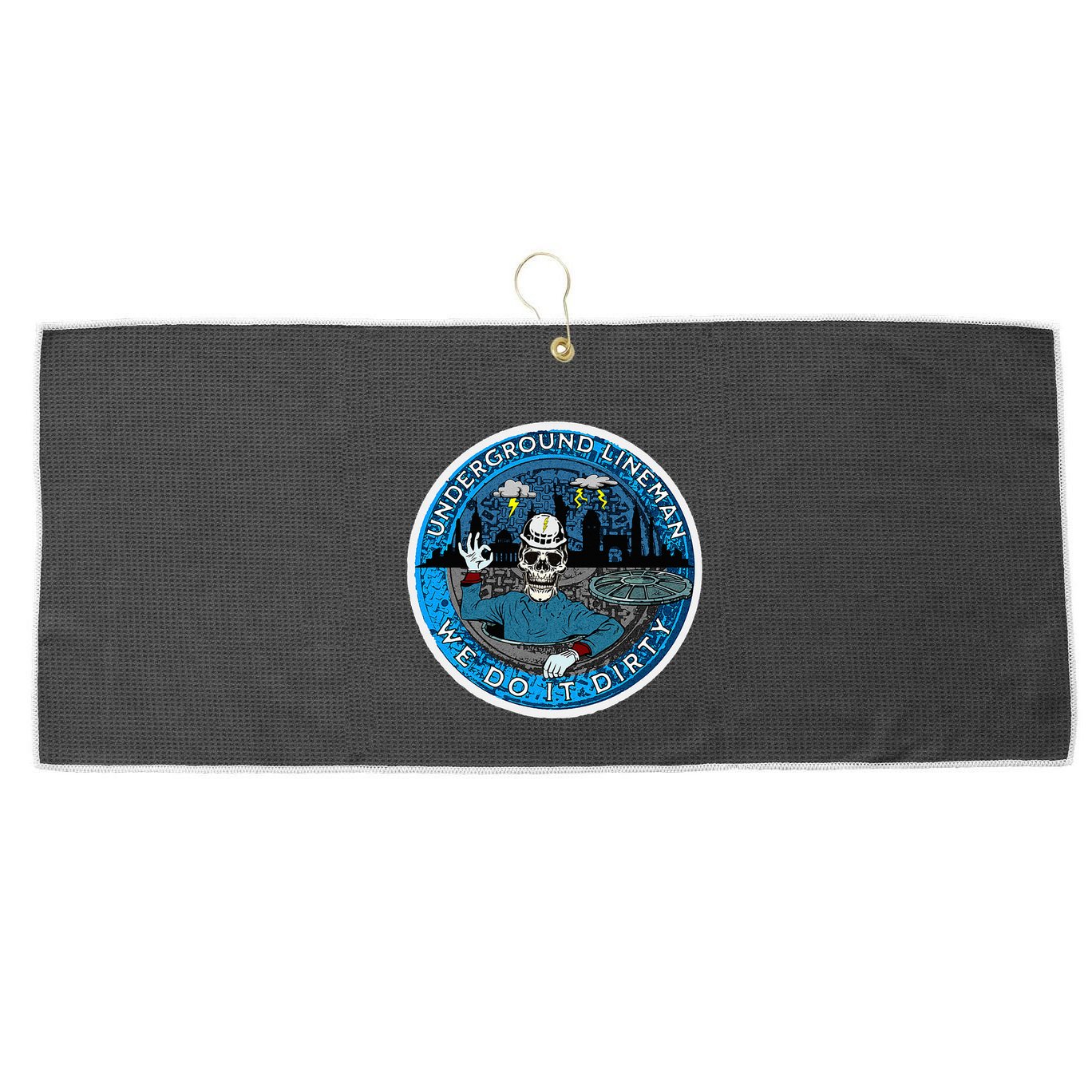 Underground Lineman Cable Splicer Large Microfiber Waffle Golf Towel