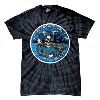 Underground Lineman Cable Splicer Tie-Dye T-Shirt