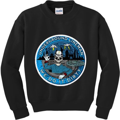 Underground Lineman Cable Splicer Kids Sweatshirt