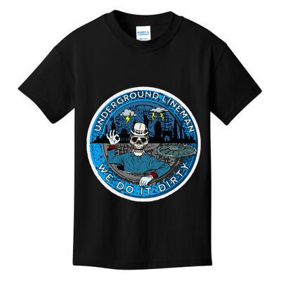 Underground Lineman Cable Splicer Kids T-Shirt