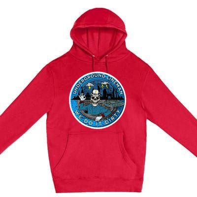 Underground Lineman Cable Splicer Premium Pullover Hoodie