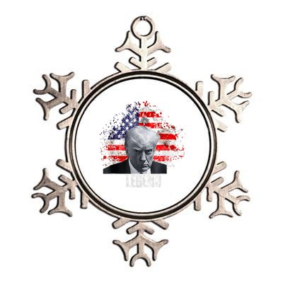 Usa Legend Donald Trump Mug Shot 2024 Metallic Star Ornament