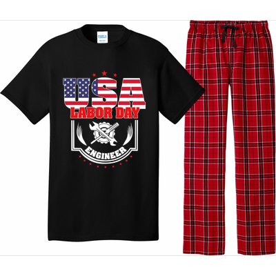 Usa Labor Day Engineer Patriotic Proud American Flag America Gift Pajama Set