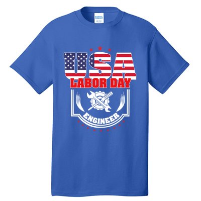 Usa Labor Day Engineer Patriotic Proud American Flag America Gift Tall T-Shirt