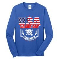 Usa Labor Day Engineer Patriotic Proud American Flag America Gift Tall Long Sleeve T-Shirt