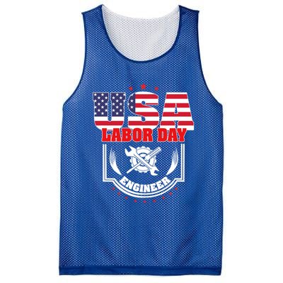 Usa Labor Day Engineer Patriotic Proud American Flag America Gift Mesh Reversible Basketball Jersey Tank