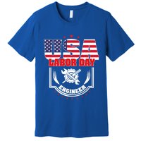 Usa Labor Day Engineer Patriotic Proud American Flag America Gift Premium T-Shirt