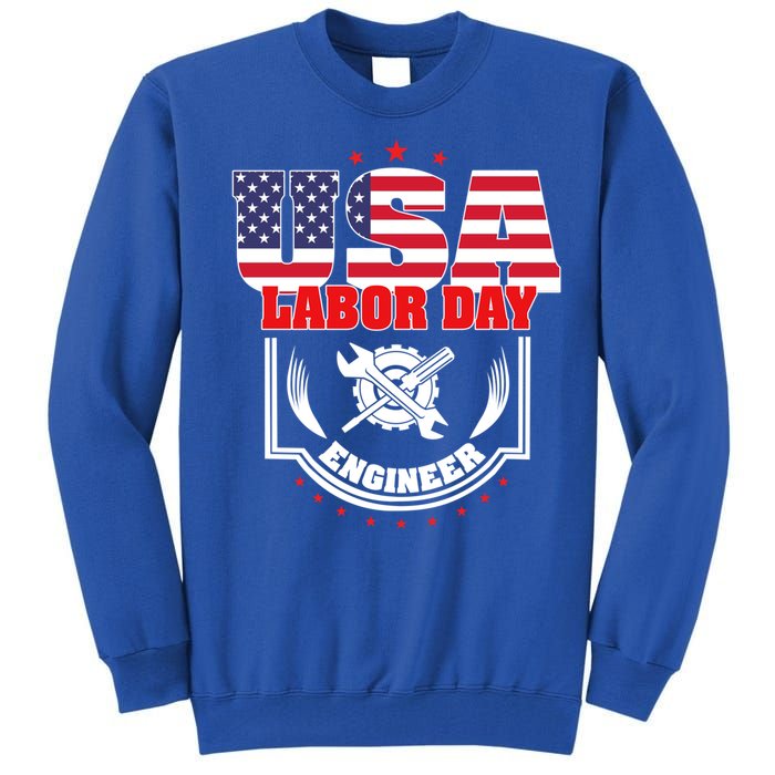 Usa Labor Day Engineer Patriotic Proud American Flag America Gift Tall Sweatshirt