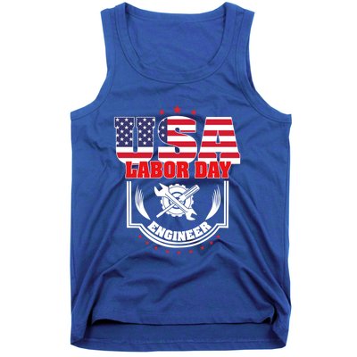 Usa Labor Day Engineer Patriotic Proud American Flag America Gift Tank Top