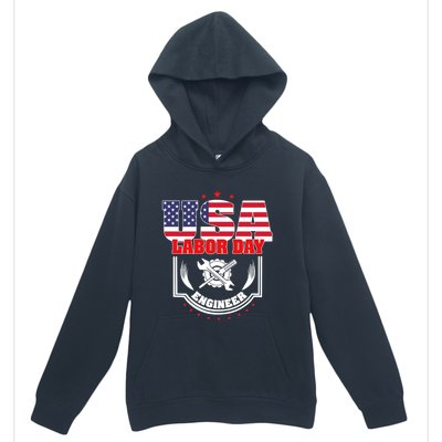 Usa Labor Day Engineer Patriotic Proud American Flag America Gift Urban Pullover Hoodie