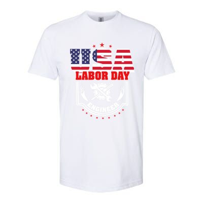 Usa Labor Day Engineer Patriotic Proud American Flag America Gift Softstyle CVC T-Shirt