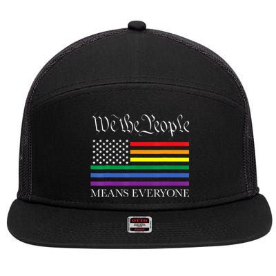 Usa Lgbt Equality We The People Means Everyone 7 Panel Mesh Trucker Snapback Hat