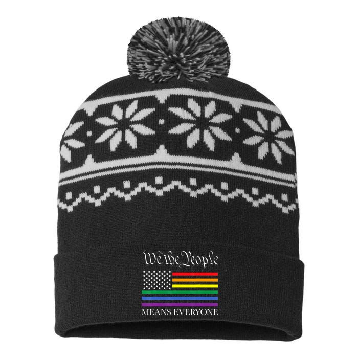 Usa Lgbt Equality We The People Means Everyone USA-Made Snowflake Beanie