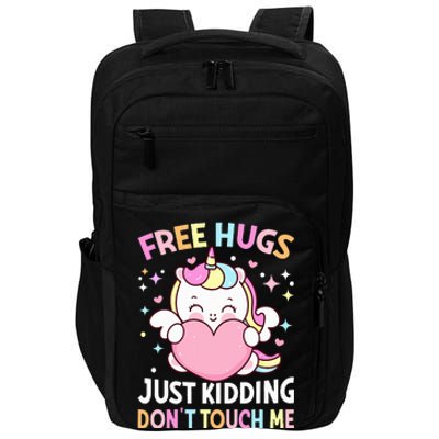 Unicorn Lover  Funny Free Hugs Just Kidding Don't Touch Me  Impact Tech Backpack