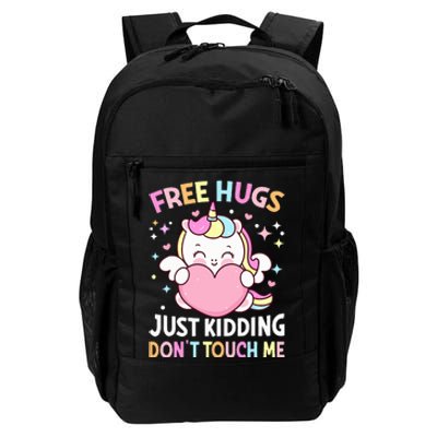 Unicorn Lover  Funny Free Hugs Just Kidding Don't Touch Me  Daily Commute Backpack