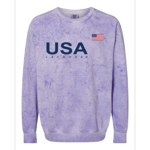 Usa Lacrosse Flag Gift Colorblast Crewneck Sweatshirt