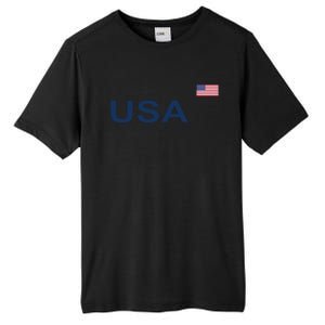 Usa Lacrosse Flag Gift Tall Fusion ChromaSoft Performance T-Shirt