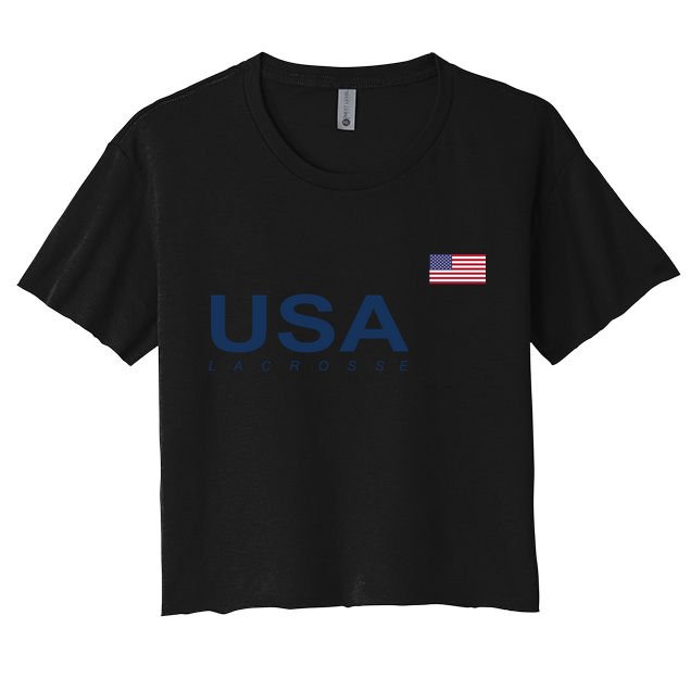 Usa Lacrosse Flag Gift Crop Top