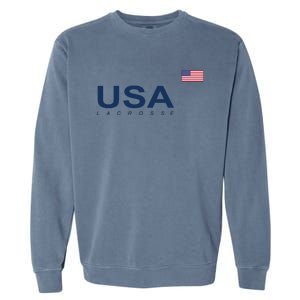 Usa Lacrosse Flag Gift Garment-Dyed Sweatshirt