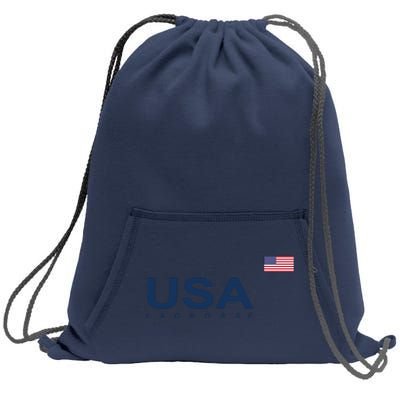 Usa Lacrosse Flag Gift Sweatshirt Cinch Pack Bag