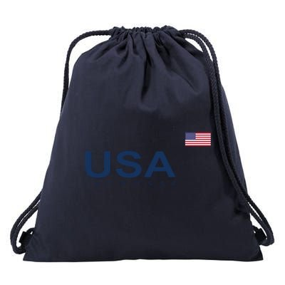 Usa Lacrosse Flag Gift Drawstring Bag