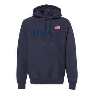 Usa Lacrosse Flag Gift Premium Hoodie