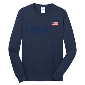 Usa Lacrosse Flag Gift Tall Long Sleeve T-Shirt