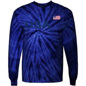 Usa Lacrosse Flag Gift Tie-Dye Long Sleeve Shirt