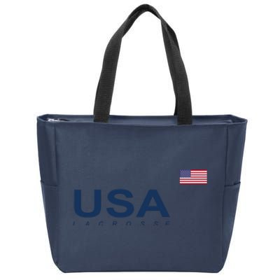 Usa Lacrosse Flag Gift Zip Tote Bag