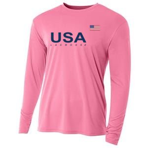 Usa Lacrosse Flag Gift Cooling Performance Long Sleeve Crew