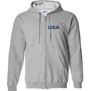 Usa Lacrosse Flag Gift Full Zip Hoodie