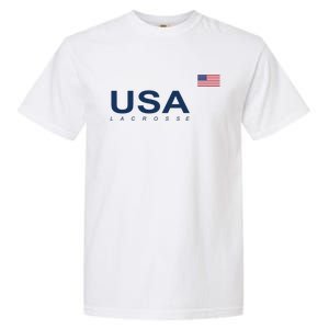 Usa Lacrosse Flag Gift Garment-Dyed Heavyweight T-Shirt