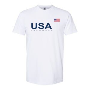 Usa Lacrosse Flag Gift Softstyle CVC T-Shirt