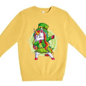 Unicorn Leprechaun Hat Costume Dabbing Dance Premium Crewneck Sweatshirt