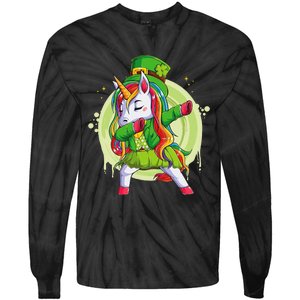 Unicorn Leprechaun Hat Costume Dabbing Dance Tie-Dye Long Sleeve Shirt