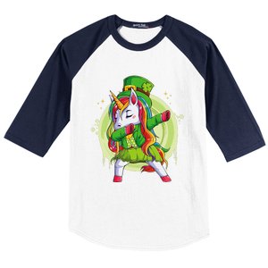 Unicorn Leprechaun Hat Costume Dabbing Dance Baseball Sleeve Shirt