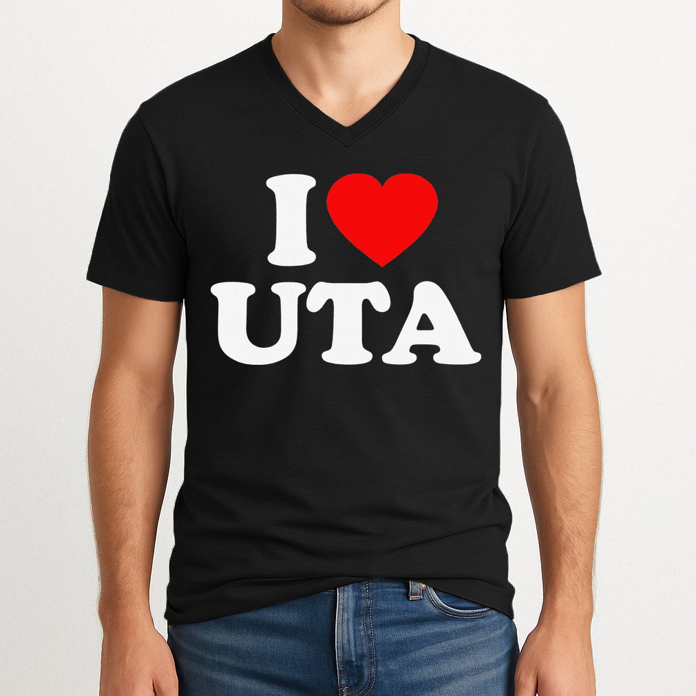 UTA Love Heart College University Alumni V-Neck T-Shirt