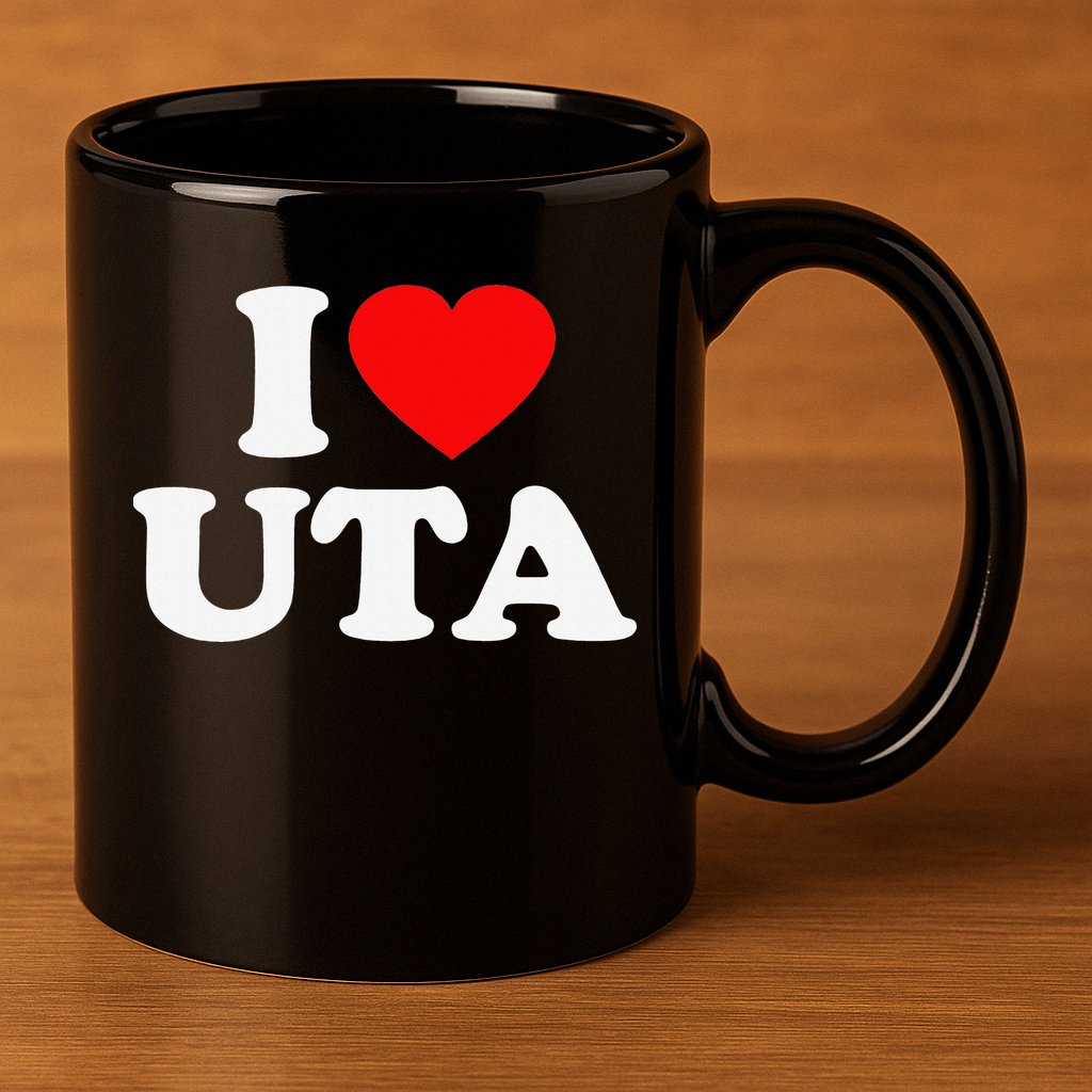 UTA Love Heart College University Alumni 11oz C Handle Ceramic Mug