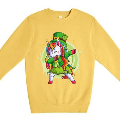 Unicorn Leprechaun Hat Costume Dabbing Dance Premium Crewneck Sweatshirt