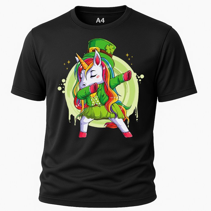 Unicorn Leprechaun Hat Costume Dabbing Dance Cooling Performance Crew T-Shirt