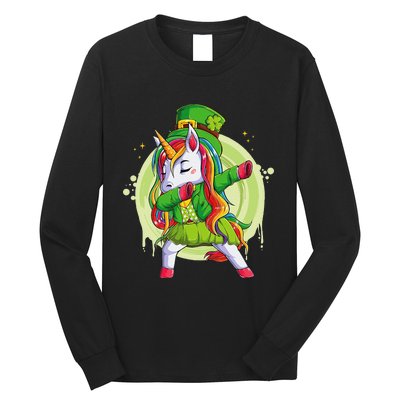 Unicorn Leprechaun Hat Costume Dabbing Dance Long Sleeve Shirt