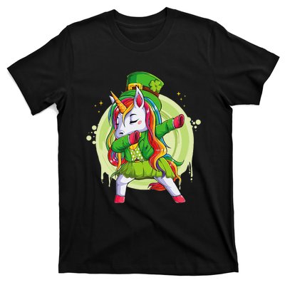 Unicorn Leprechaun Hat Costume Dabbing Dance T-Shirt