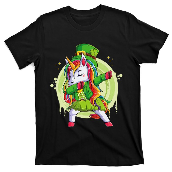 Unicorn Leprechaun Hat Costume Dabbing Dance T-Shirt