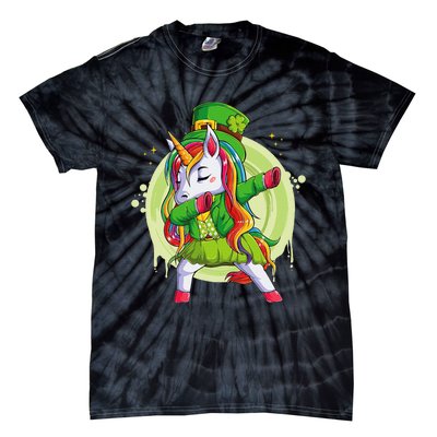 Unicorn Leprechaun Hat Costume Dabbing Dance Tie-Dye T-Shirt