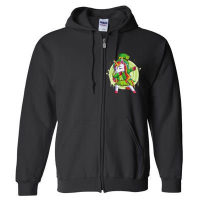 Unicorn Leprechaun Hat Costume Dabbing Dance Full Zip Hoodie