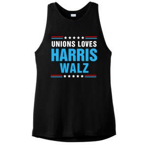 Unions Loves Harris Walz Uaw For Kamala Ladies PosiCharge Tri-Blend Wicking Tank