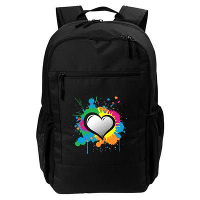 Unique Love Heart Multi Color Paint Splash Splatter Backpack