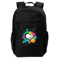 Unique Love Heart Multi Color Paint Splash Splatter Backpack